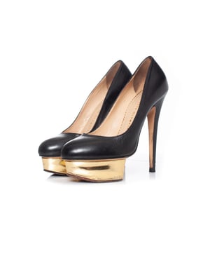Charlotte Olympia Dolly leren plateau pumps