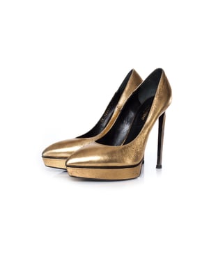 Saint Laurent Gold platform pump