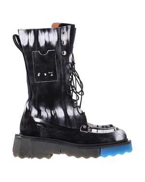 Off-White Tie Dye Sponzen Gevechtslaarzen in Zwart Suède