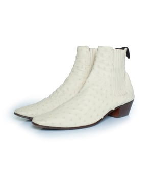 Saint Laurent Wyatt-stövlar i strutsläder