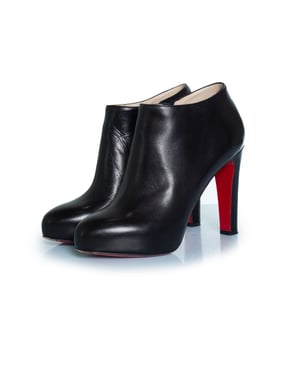 Christian Louboutin zwarte leren enkellaarsjes