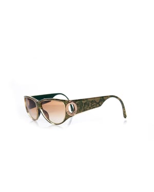 Christian Dior Vintage zonnebril in groen en goud.