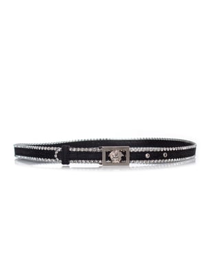 Gianni Versace canvasbälte medusa och strass