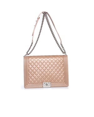 Chanel Metallic large leather boy bag