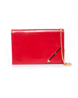 Valentino Vintage rode hoogglans leren schoudertas