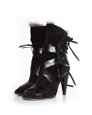 Isabel Marant Neta ankelboots i kaninpäls