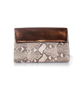 Gucci python leren clutch met metalen klep