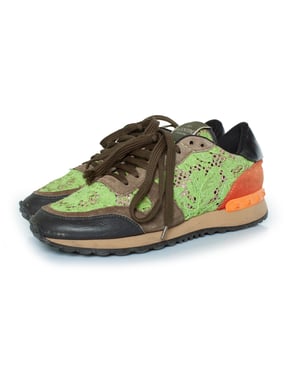 Valentino Garavani Rockrunner veter- en suède sneakers