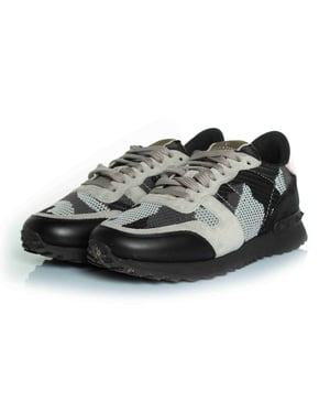 Valentino Garavani Camo rockrunner in grijs en roze