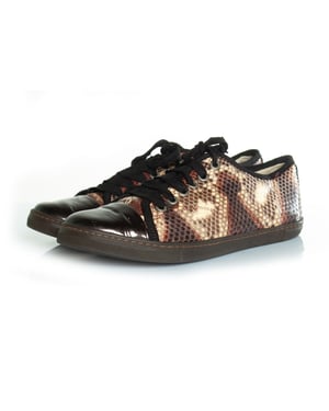 Lanvin python sneakers met lakleren neus