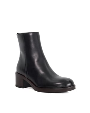 Dune Ladies Peline - Leather Block Heel Boots