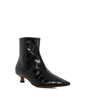 Dune Ladies Odore - Leather Kitten Heel Ankle Boots