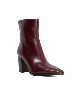Dune Ladies Patently - Chisel Toe High Block Heel Ankle Boots