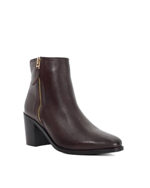 Dune Ladies Purl - Mid Height Block Heel Ankle Boots