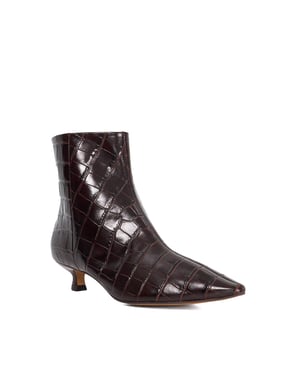 Dune Ladies Odore - Leather Kitten Heel Ankle Boots