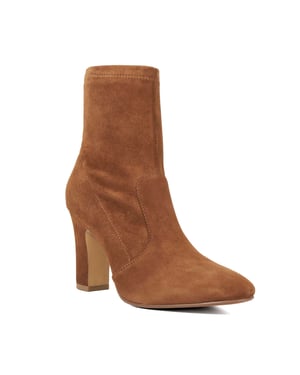 Dune Ladies Optilly - Almond Toe Block Heel Sock Boots