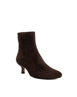 Dune Ladies Orina - Asymetric Kitten Heel Suede Ankle Boots