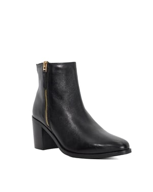Dune Ladies Purl - Mid Height Block Heel Ankle Boots
