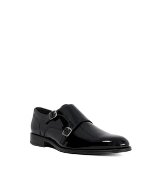 Dune Mens Sono - Patent Double Strap Monk Shoes