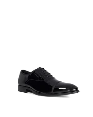 Dune Mens Shuffle Wf - Wide Fit Patent Oxford Toe Cap Shoes