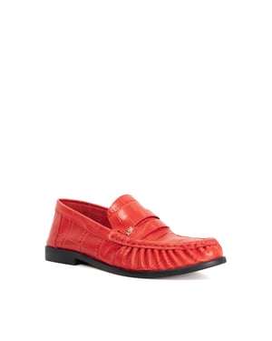 Dune Ladies Grisella - Leather Slip On Ruched Toe Loafers