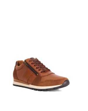 Dune Mens Thame - Zip Up Leather Trainers