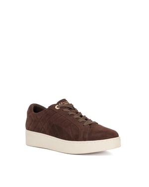 Dune Ladies Egent - Quilted Platform Sole Lace-Up Trainers
