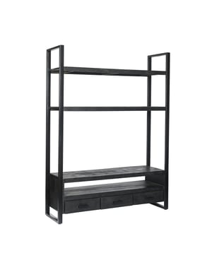 Livingfurn tv meubel norris high 200x150x45 cm mangohout / gecoat staal