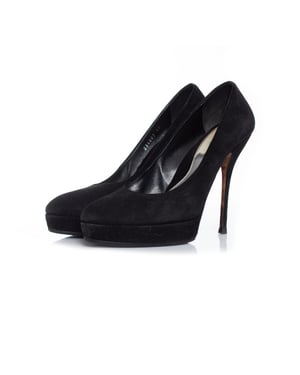 Gucci zwarte suède plateau pumps