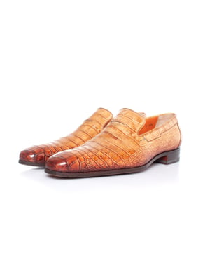 Santoni alligatorleren loafers