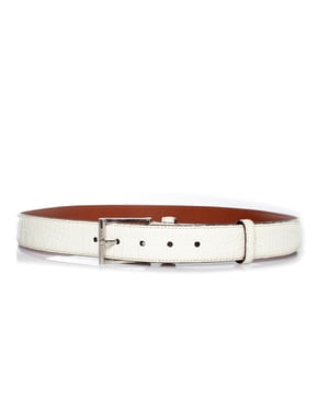 Santoni Alligator leren riem in het wit