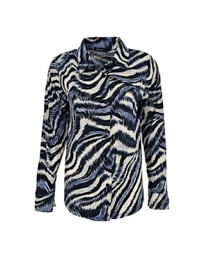 FOS Amsterdam Blouse olivia zebra big grijs