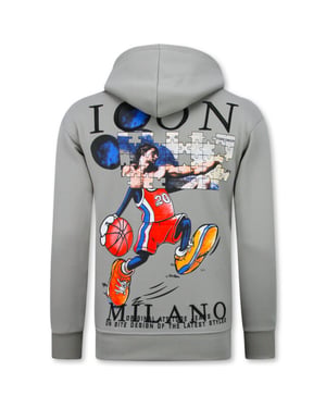 Top-Star Oversized hoodie met capuchon icon puzzel milano print