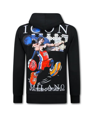 Top-Star Oversized hoodie met capuchon icon puzzel milano print