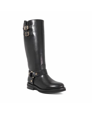 Dune Ladies Truely - Leather Buckle Detail Knee High Boots