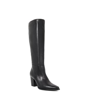 Dune Ladies Tenna - Leather Block Heel Knee High Boots