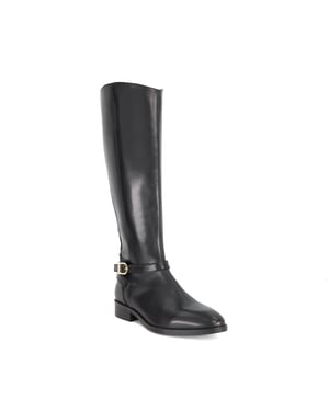 Dune Ladies Talias - Leather Metal Buckle Knee High Boots