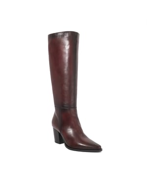 Dune Ladies Tenna - Leather Block Heel Knee High Boots