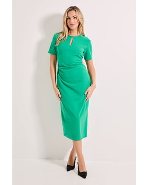 Keyhole Gathered Side Pencil Dress
