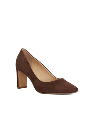 Dune Ladies Wf Arriving - Wide Fit High Block Heel Court Shoes