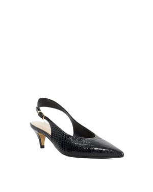 Dune Ladies Connect - Leather Flared Heel Court Shoes