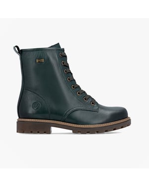 Remonte Womens Leather Ankle Zip Boots Green