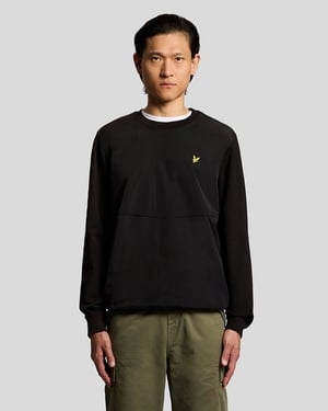 Lyle & Scott Half Raglanmouwen Sweatshirt met Paneelmotief - Zwart