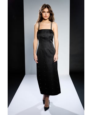 Runway 1.8.1.8 Strapless Stud Detail Midi Dress