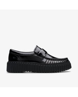 Torhill Mocc Black Pat Shoes