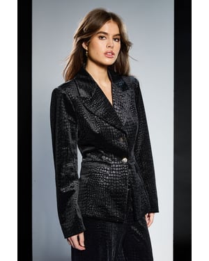 Runway 1.8.1.8 Croc Jacquard Velvet Blazer
