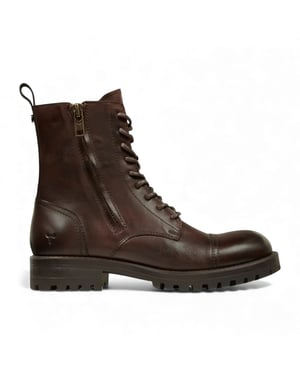 Windsorsmith Heren Marron Bruine Leren Militaire Gevechtslaarzen - Willem