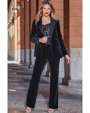 Black Luxury Velvet Tuxedo Blazer