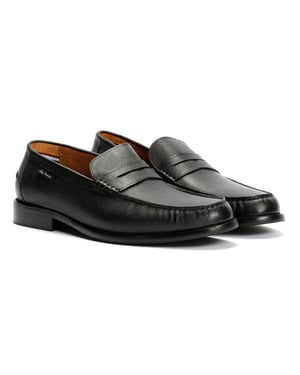 Ben Sherman Hester Leren Zwarte Mannelijke Instappers