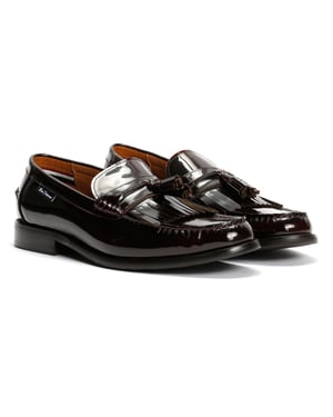 Ben Sherman Buster Leren Heren Rode Instappers